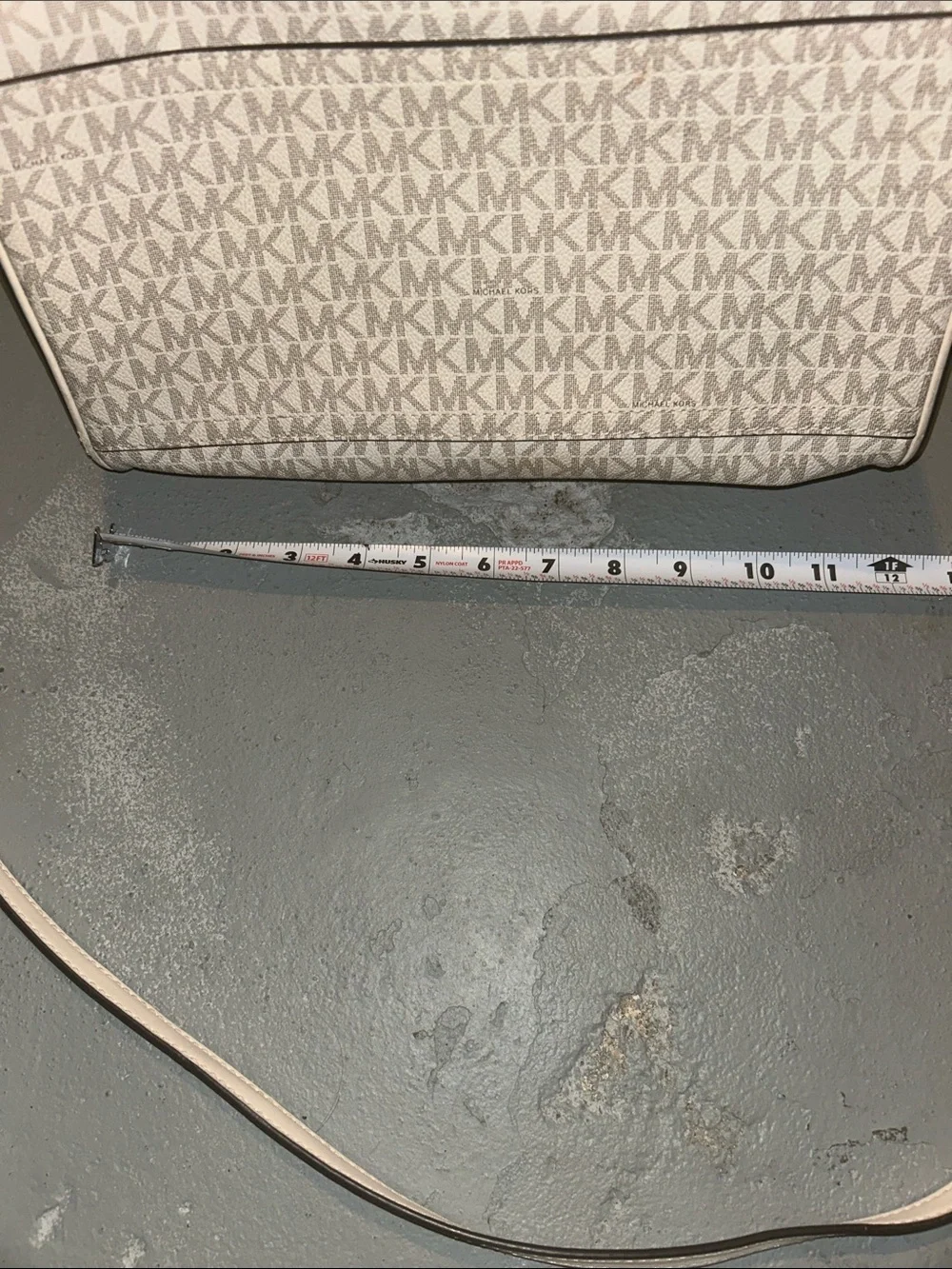 Michael Kors Monogram White and Cream duffel crossbody
